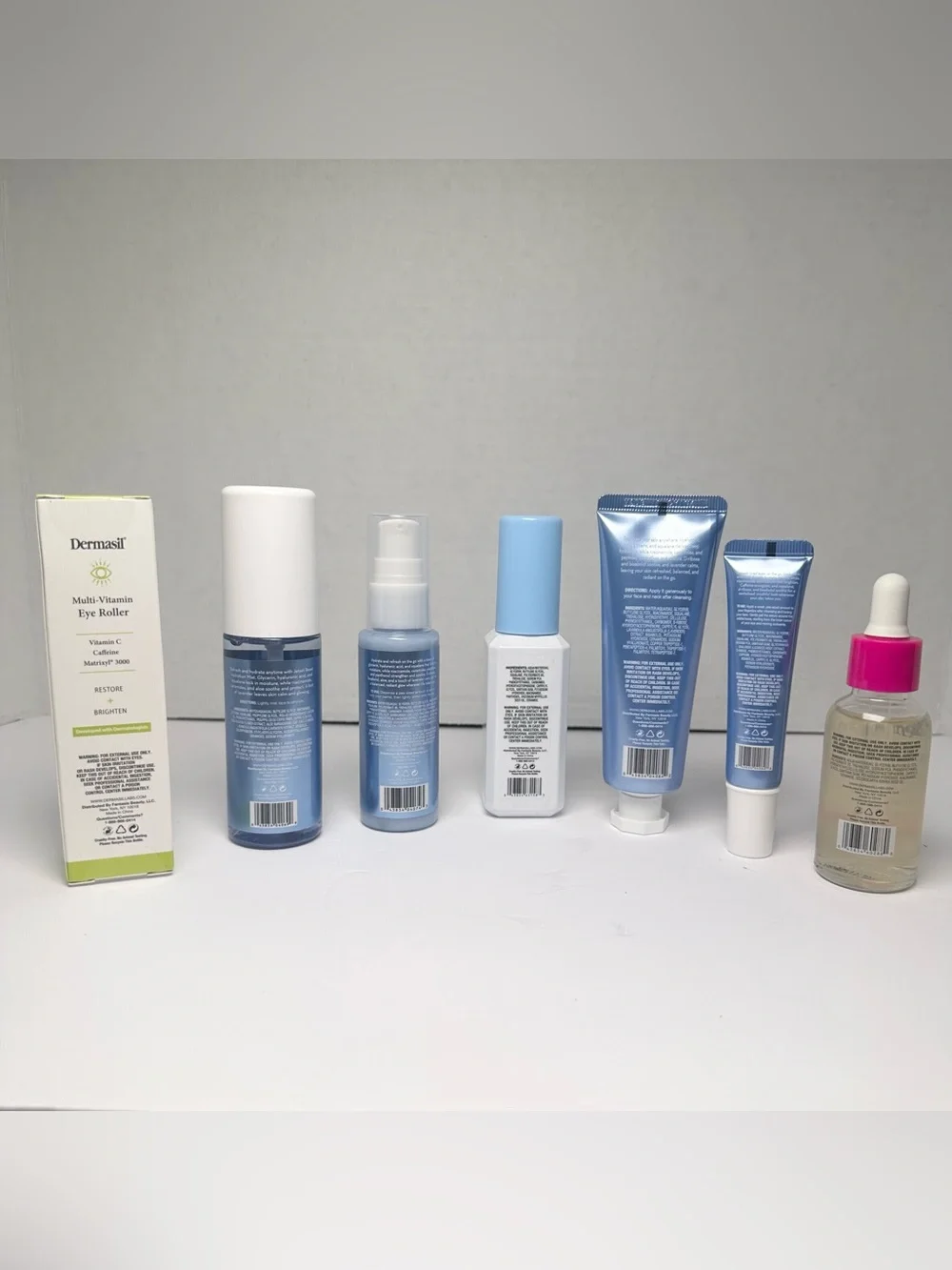 Dermasil Jet•Set•Reset Skincare Collection + Eye Hydra Face Serum Oil-Lot Of 7